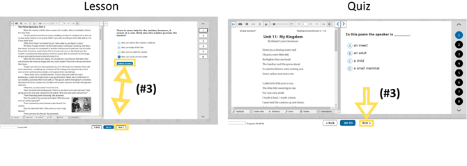How Student Access and Take a Quiz or Lesson 3