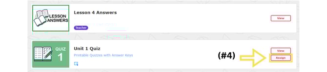 How to Assign a Digital Quiz or Lesson 4